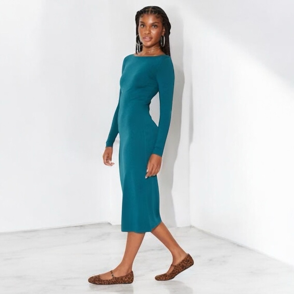Teal Long Sleeve Dress - Picture 5 of 5